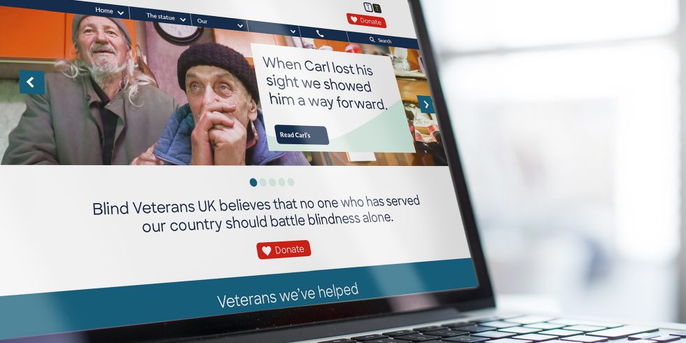 The Team creative brand and communications agency. Blind Veterans UK brand identity refresh