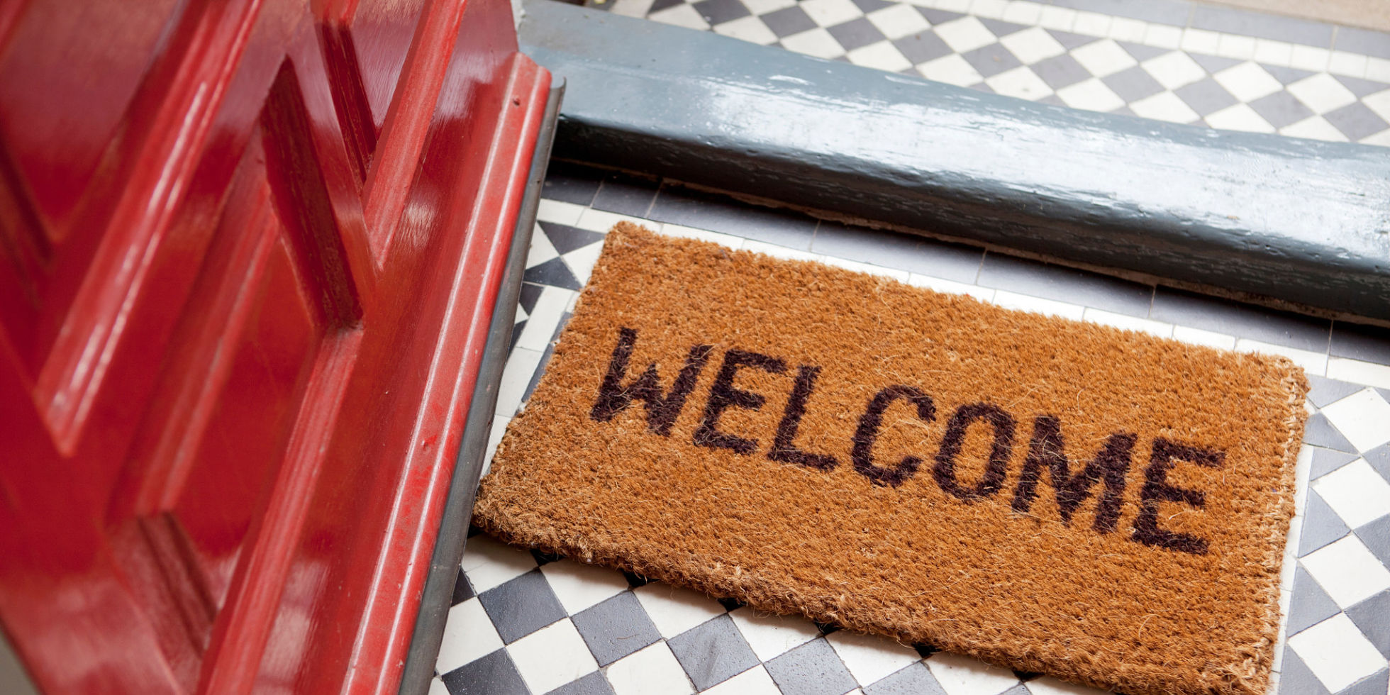 welcome inside, welcome mat