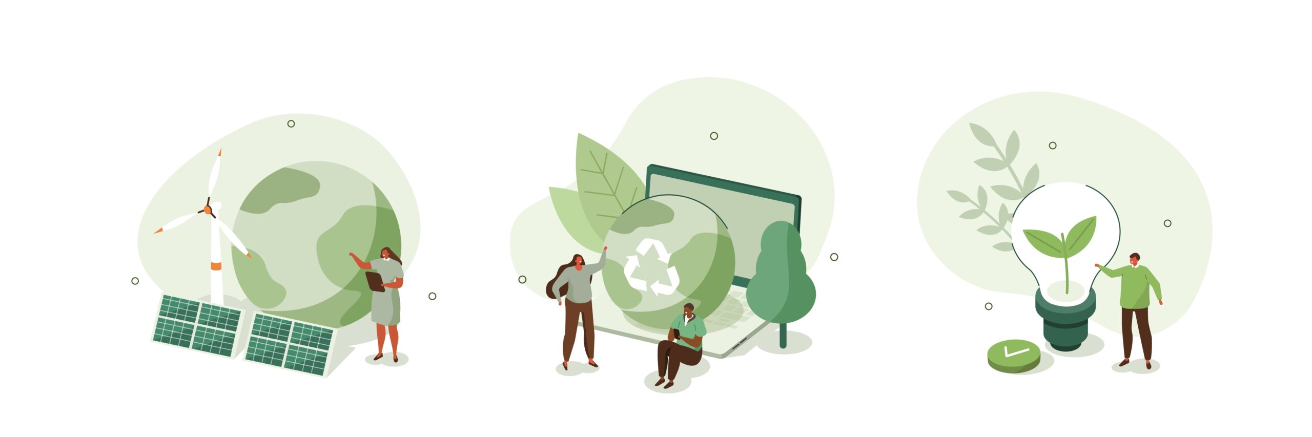 Illustration showing the different types of sustainability. Brand Sustainability.