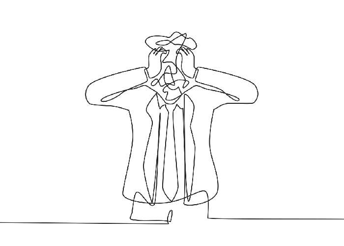 illlustration showing someone holding their head to highlight being single minded